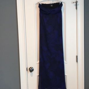 Long purple patterned maxi dress